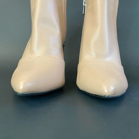 Prima Donna Nude Tan Ankle Boot Bootie Heel Pointed Toe Side Zip Womens Size 9.5 - Picture 4 of 11